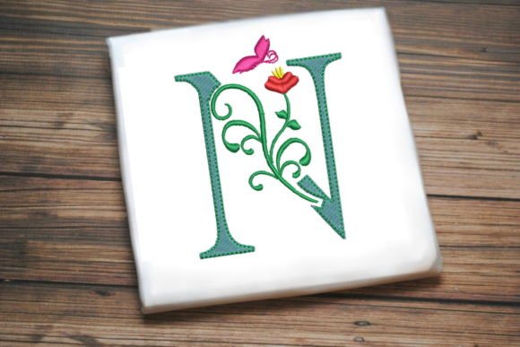 Floral Letter N with Butterfly Review