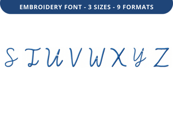 Melinoe Font Uppercase S to Z Embroidery Review